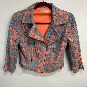 Darling Coral & Grey Blazer Size small